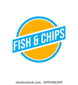 Fisch und Chips Logo, Vektorgrafik-Vorlage im Kreis