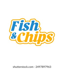 Fish and chips logo. Logo vector Illustration template. Lettering sign. Typography letters symbol