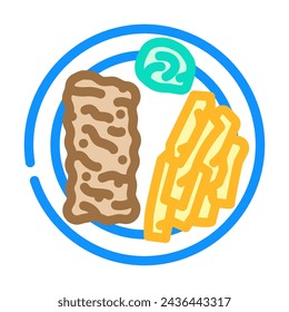 fish and chips sea cuisine color icon vector. fish and chips sea cuisine sign. isolated symbol illustration