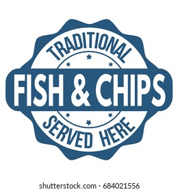 Fish Chips Sign Stamp On White Stock Vector (Royalty Free) 684021556 ...