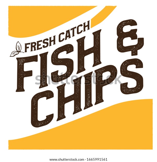 Fish Chips Typo Vector Logo Stock Vector (Royalty Free) 1665991561 ...