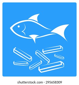Fish and chips vector icon sign