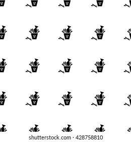 Fish and chips vector pattern. Fast food background for menu template, restaurant, bar, pub