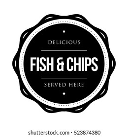 Fish and Chips vintage stamp