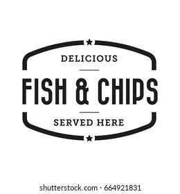 fish and chips vintage stamp