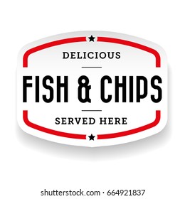 fish and chips vintage stamp
