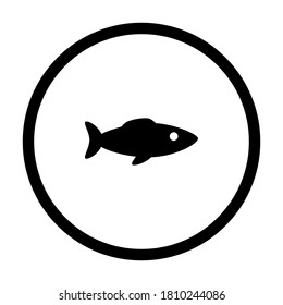 Fish and circle on white