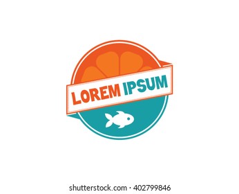 Fish, citrus logo vector