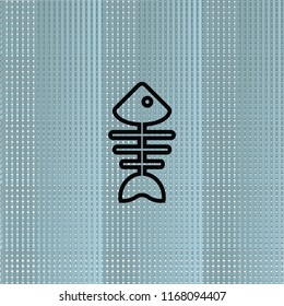 Fish ckeleton, vector outline icon