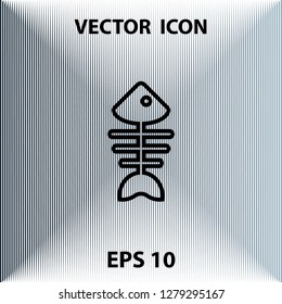 Fish ckeleton, vector outline icon