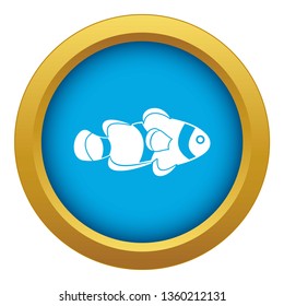 Fish clown icon blue vector isolated on white background for any design