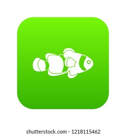 Fish clown icon digital green for any design isolated on white vector illustration