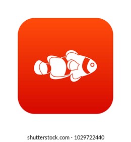 Fish clown icon digital red for any design isolated on white vector illustration