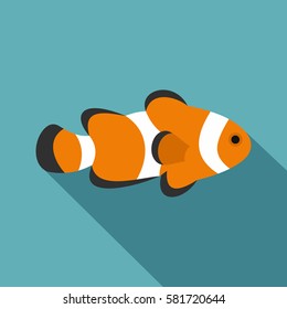 Fish clown icon. Flat illustration of fish clown vector icon for web