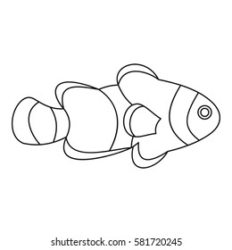 Fish Clown Icon. Outline Illustration Of Fish Clown Vector Icon For Web