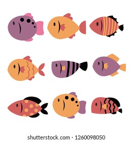 fish collection vector design