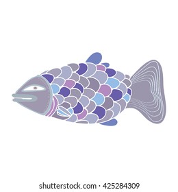 Fish color, closeup. Vector illustration