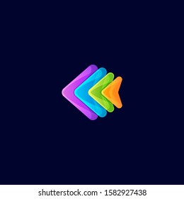 fish color full logo design vector abstract