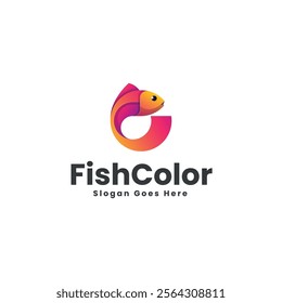 Fish Color Gradient Colorful Logo