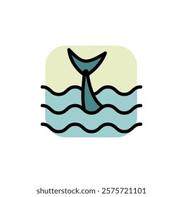 Fish color icon. Seafood product sign, ocean fish cooking or culinary ingredient symbol. Best for menus of restaurants, cafes, bars and food courts. Simple vector illustration for mobile concept and w