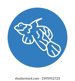 Fish color line icon.Tropical fish. Editable stroke