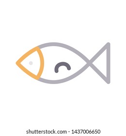 fish color line vector icon