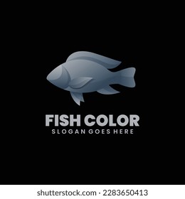 fish color logo design gradient colorful