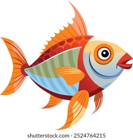 Fish color vector illustration and artwork