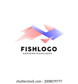 fish colorful logo design ilustration 