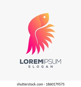 fish colorful logo design vector