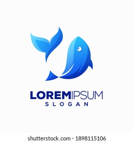 vector de diseño de logotipo coloreado de peces