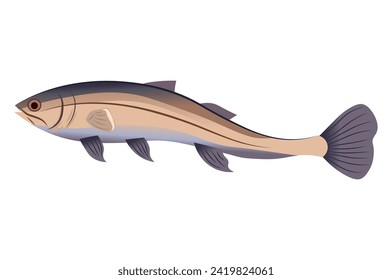 Fish of colorful set. In this enchanting image bright and colorful aquatic creature take center stage in a captivating cartoon design against a white background. Vector illustration.