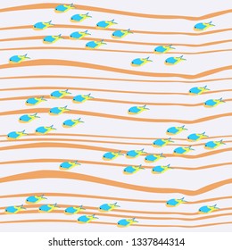  fish colorfull seamless pattern for kids. under the sea