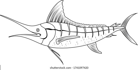 Fish coloring book cartoon vector art and illustration