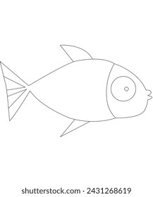 fish coloring images for cute kids