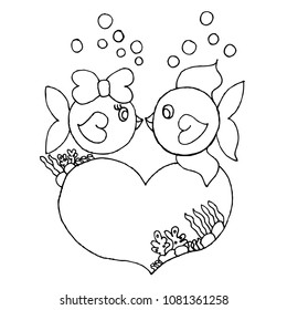 Fish coloring page