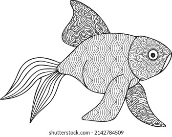 fish coloring page,
Hand drawing fish vector