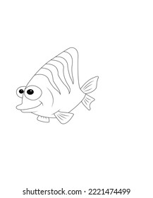 Fish coloring page for kids