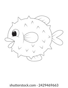 Fish  coloring  Page for kids 