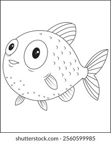 Fish coloring page for kids and adults