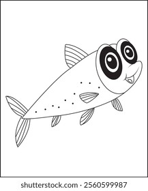 Fish coloring page for kids and adults