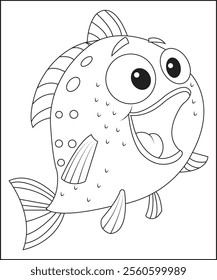 Fish coloring page for kids and adults