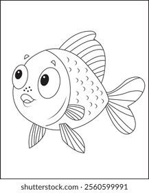 Fish coloring page for kids and adults