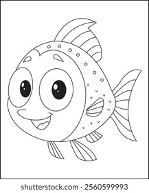 Fish coloring page for kids and adults