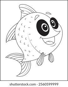 Fish coloring page for kids and adults