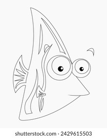 fish  coloring page for lovely child 