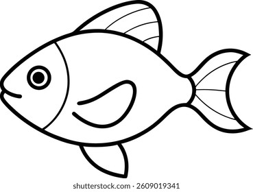 fish coloring pages white background.