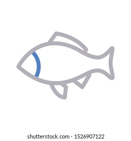 fish colour line vector icon