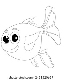 Fish colouring book pages for children