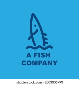 a fish company vector simple logo